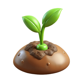 impressive traditional A sprouting seed pushing through the soil, new life and growth, macro photography, realistic rendering authentic png