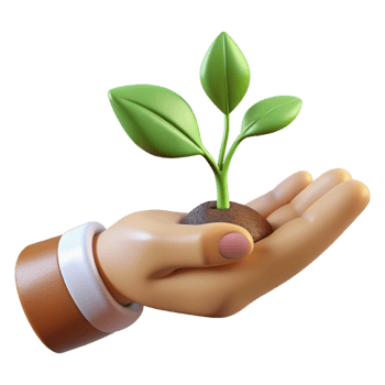 beautiful contemporary A close-up of a human hand holding a small plant, symbolic of growth and nurture professional png