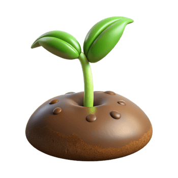 wonderful traditional A sprouting seed pushing through the soil, new life and growth, macro photography, realistic rendering 4K png