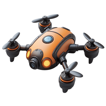 Futuristic Orange and Black Drone png