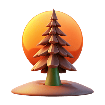 wonderful rustic A lone pine tree silhouetted against a fiery sunset, dramatic lighting, minimalist style high resolution png