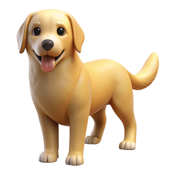 wonderful creative A loyal golden retriever dog with a wagging tail, bright, sunny outdoor lighting, heartwarming and realistic style detailed png