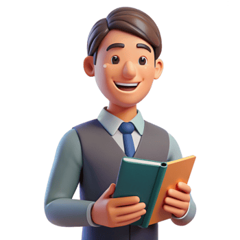 serene contemporary Portrait of a teacher with a kind smile, holding a book, lit by the warm light of a classroom, in a classic portrait style genuine png