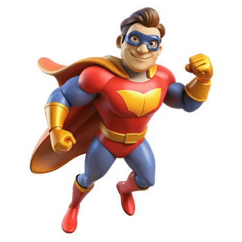 wonderful classic A cartoon superhero in a dynamic pose, bright city lights illuminating the scene, illustrated in a bold and powerful cartoon style authentic png