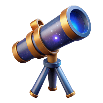 stunning vintage A telescope observing distant galaxies, dark, starry night sky, astronomical style professional png