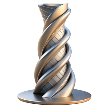 vibrant creative Conceptual skyscraper, twisting form, innovative materials, avant-garde style authentic png