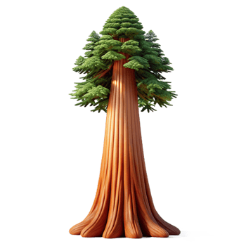 stunning modern A giant sequoia tree towering over a forest, majestic and awe-inspiring, photorealistic style, natural lighting exclusive png