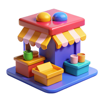magnificent traditional A vibrant street market in a multicultural neighborhood, bright midday sunlight, vibrant color palette, pop art style original png