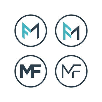 set M F Letter Icon Logo Template Illustration Design. EPS 10. vector