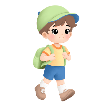 Adventure kid playing outside watercolor illustration, walking kid png