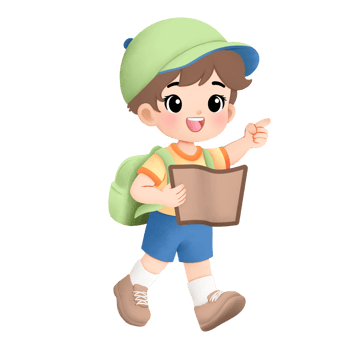 Adventure boy playing outside watercolor illustration, reading a map png