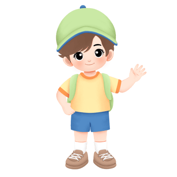 Adventure kid playing outside watercolor illustration, happy waving his hand png