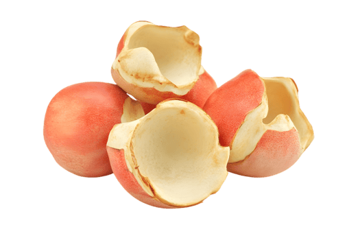 Pile of Reddish Lychee Peels Showing the Textured Interior on Transparent Background png