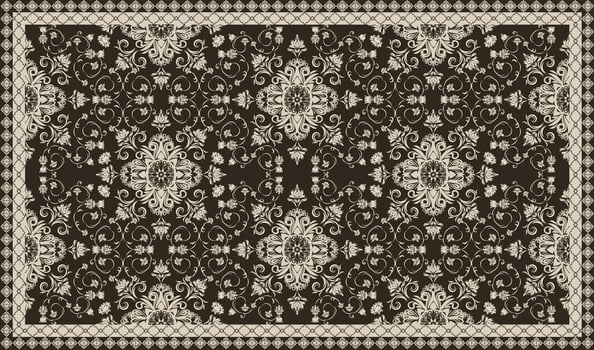 Seamless pattern with ornate floral elements. illustration. vector