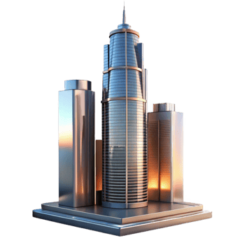 extraordinary abstract A modern glass and steel skyscraper with a sleek minimalist design, reflecting the city skyline, sunset lighting. Modern architecture, urban landscape, high-resolution detailed png