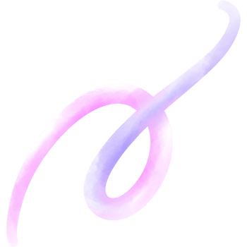 Cute Doodle line watercolor illustration, swirling png