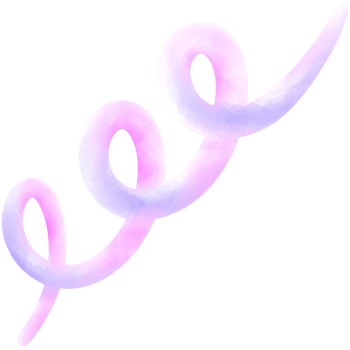Cute Doodle line watercolor illustration, swirly icon png