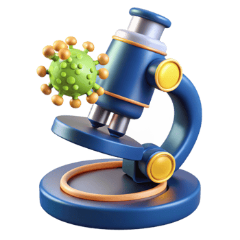 stunning vintage A microscope revealing the intricate details of a microorganism, bright, clinical lighting, scientific style high resolution png