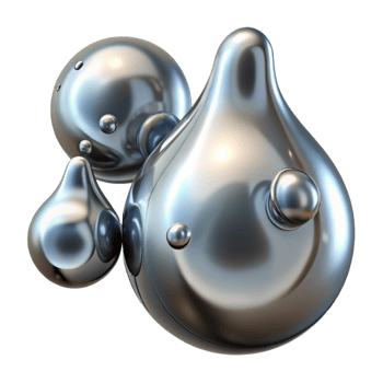 stunning vintage Liquid mercury droplets morphing and merging, reflecting a distorted image of the surrounding environment, in a surreal, metallic style authentic png