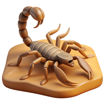 beautiful traditional A scorpion in the desert, harsh lighting, realistic style genuine png