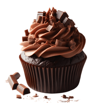 Delicious Chocolate Cupcake Swirls and Chocolate Shavings png