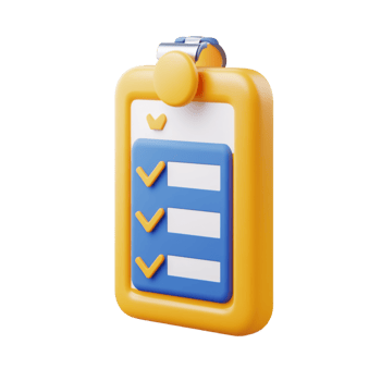 Colorful 3 Dimensions Checklist on Clipboard png