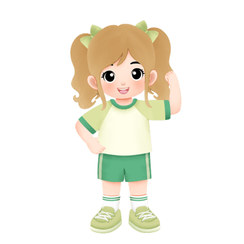 kid exercising activity watercolor illustration, girl strong hand gesture png