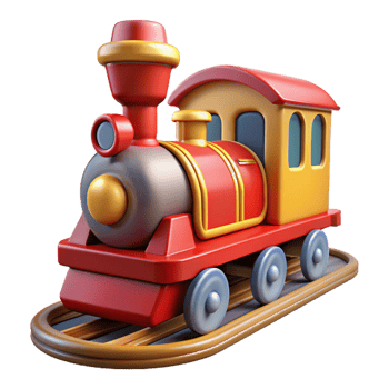 magnificent traditional A cartoon train chugging along a railroad track, scenic countryside and bright sunlight illuminating the scene, rendered in a classic cartoon style premium png