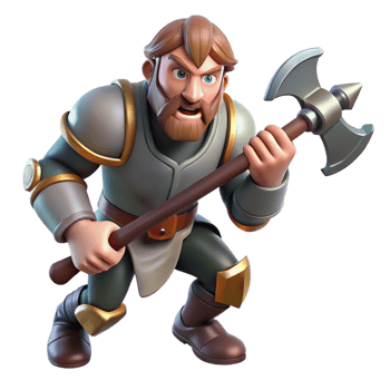dramatic rustic A fierce medieval warrior wielding a battle-axe, dynamic pose, realistic detail, dramatic lighting original png