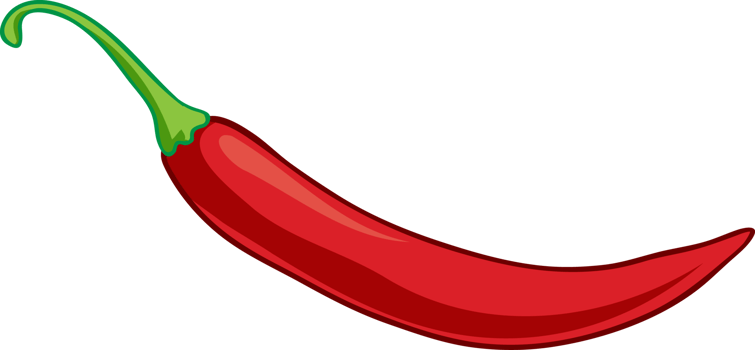 Textbook illustration of a red chili pepper png