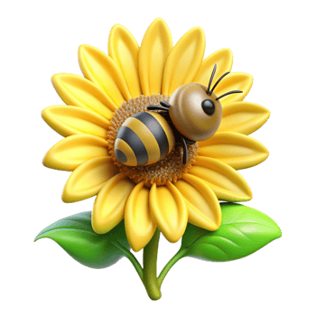 beautiful classic A busy bee collecting pollen from a sunflower, bright sunlight, nature photography style original png