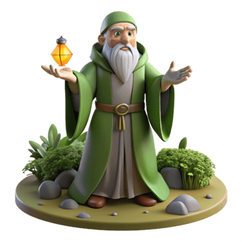 impressive modern A wise old druid performing a ritual in a sacred grove. Soft, dappled sunlight. Celtic art style authentic png
