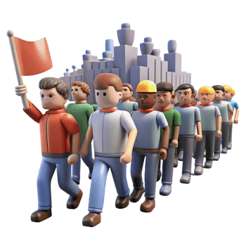 elegant traditional A group of protesters marching down a city street, social activism photography, powerful lighting high resolution png