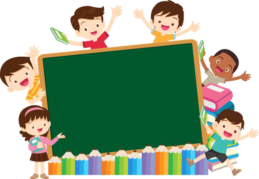 Group of students happily studying in a bright classroom. png