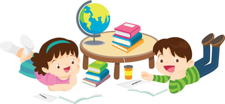 Kindergarten kids holding pencils and practicing writing. png