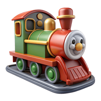 extraordinary traditional A cartoon train chugging along a railroad track, scenic countryside and bright sunlight illuminating the scene, rendered in a classic cartoon style genuine png