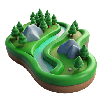 serene classic A winding river flowing through a green valley, aerial view, landscape photography style high resolution png