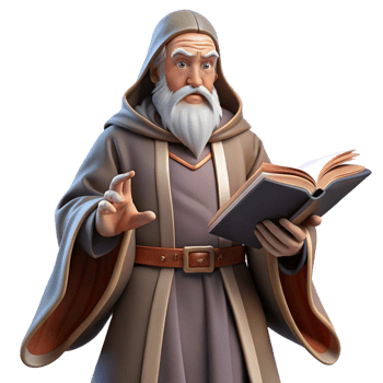 stunning rustic A wise old wizard with a long, flowing white beard and intricate robes, casting a spell from an ancient tome. Moody, atmospheric lighting. Renaissance painting style genuine png