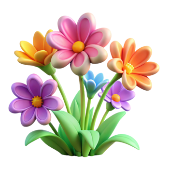 elegant contemporary A cluster of vibrant wildflowers in a meadow, soft diffused light, botanical illustration style high quality png