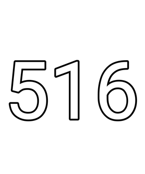 Black and white color numbers 516 png