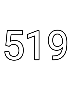 Black and white color numbers 519 png