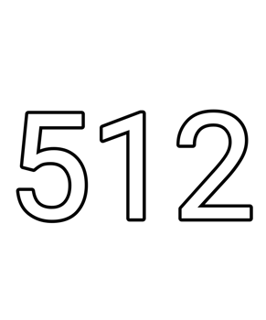 Black and white color numbers 512 png