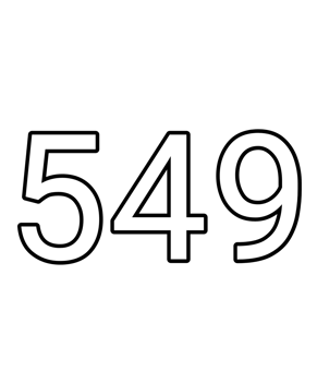 Black and white color numbers 549 png