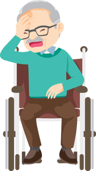 Grandpa had a headache while waiting for the doctor to check him up. png