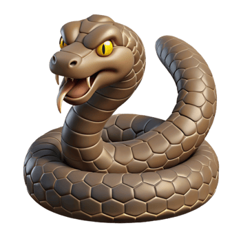 stunning artistic A coiled rattlesnake ready to strike, dramatic lighting, tense and realistic style high resolution png