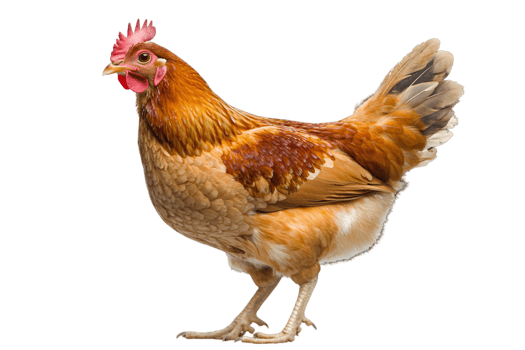 Side View of a Brown Hen with Detailed Feathers on Transparent Background Agricultural Concept and Farm Animal Close Up Portrait png