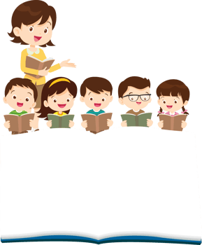 Children are studying happily. png
