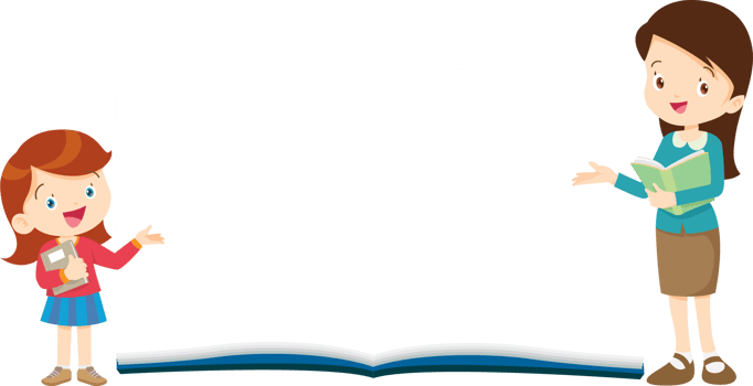 Advertisement board of a young female teacher and schoolgirl standing smiling happily next to a large mock-up book. png