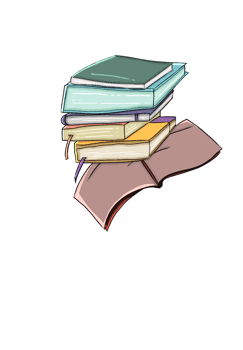 Colorful stack of books and notebook on the table png