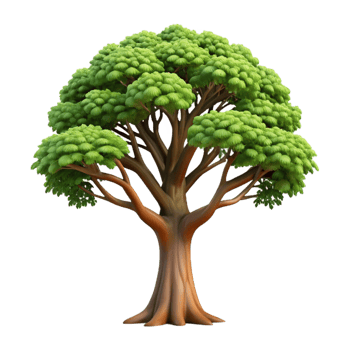 stunning abstract A majestic oak tree with sprawling branches, dappled sunlight, realistic style 4K png